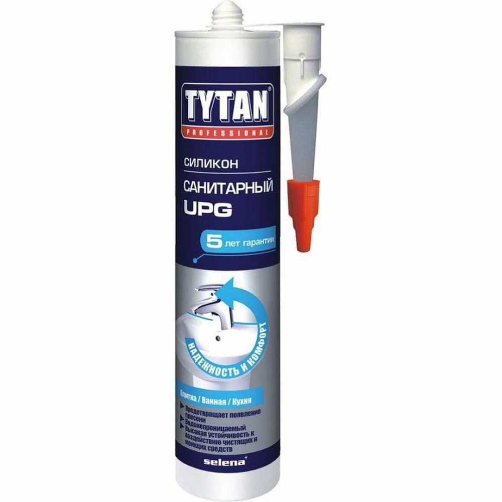 TYTAN Герметик силиконовый санитарный UPG белый, 310 мл (РФ)