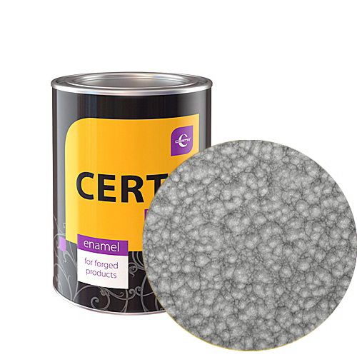 Эмаль алкидная CERTA Plast с молотковым эффектом, серебристо-серый, 0,8 кг., цена - купить в интернет-магазине