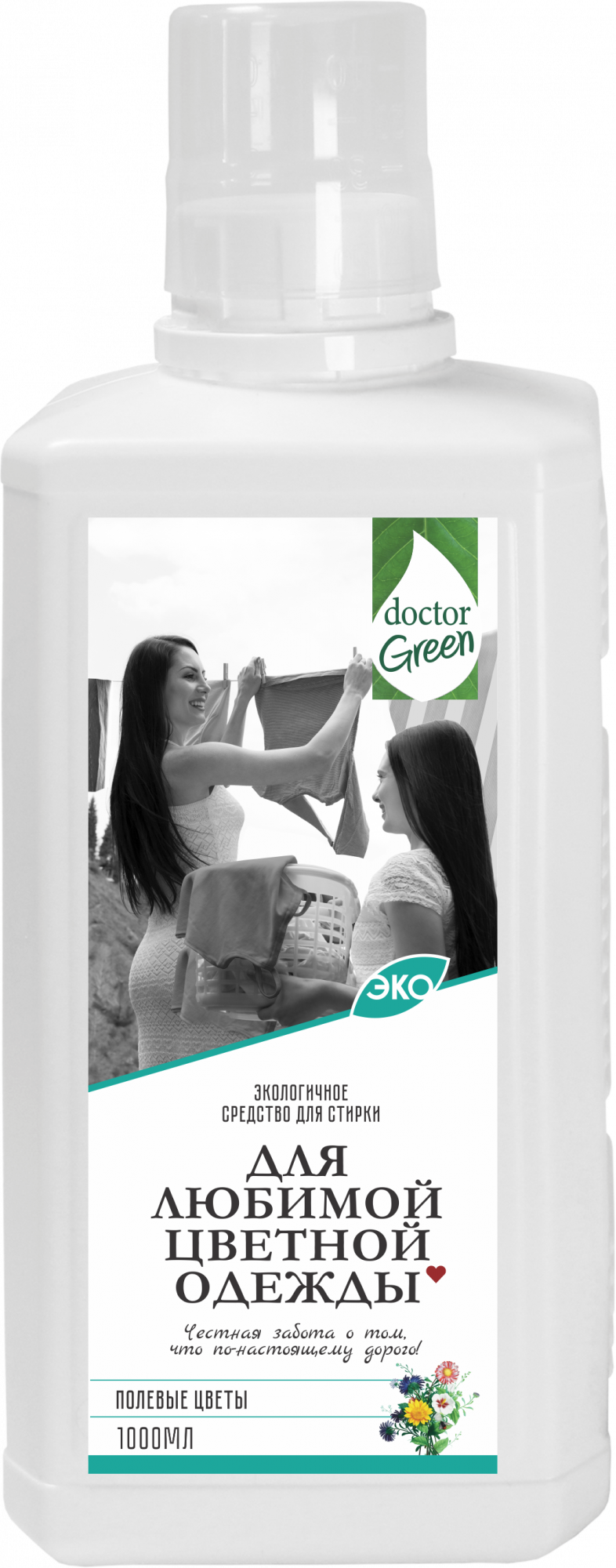 Жидкое средство для стирки цветного белья Doctor Green «Для любимой цветной одежды», 1000 мл в Таразе.