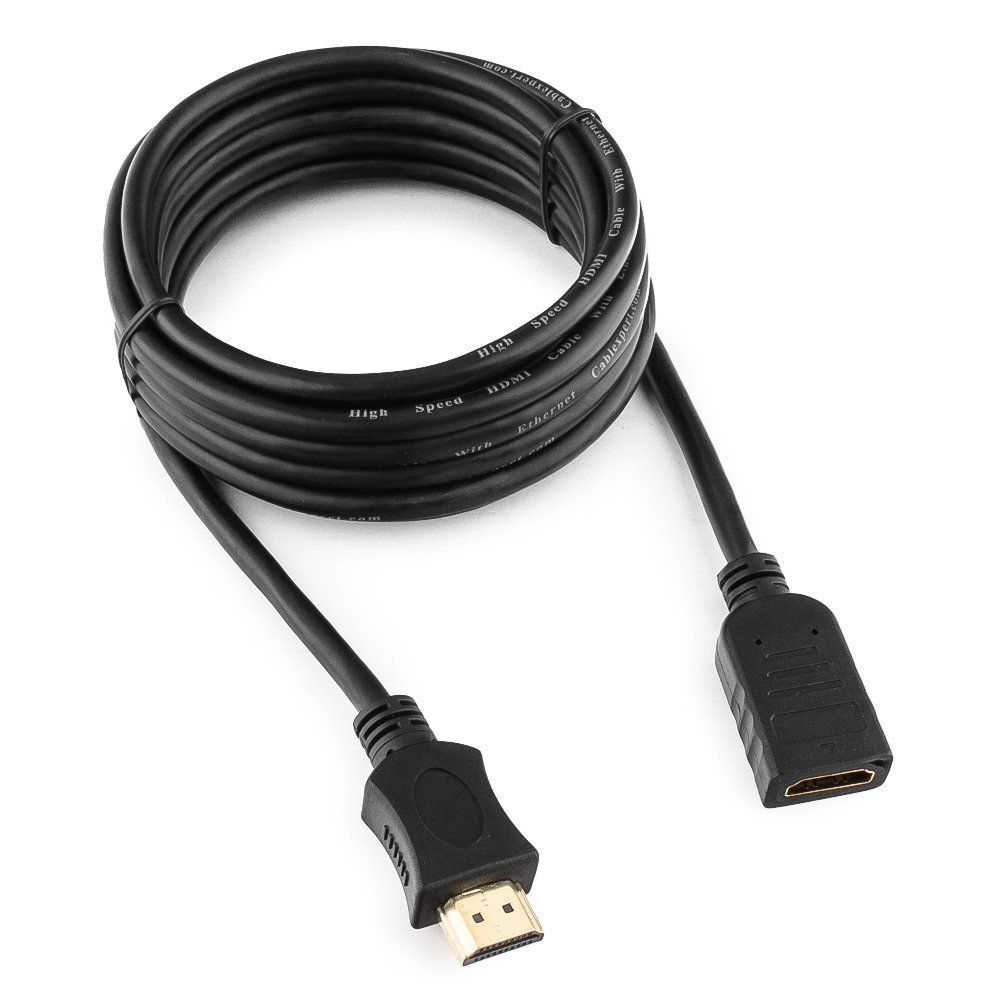 Удлинитель кабеля HDMI Cablexpert CC-HDMI4X-10, 3.0м, v2.0, 19M/19F, черный, позол.разъ, экран, паке в Таразе