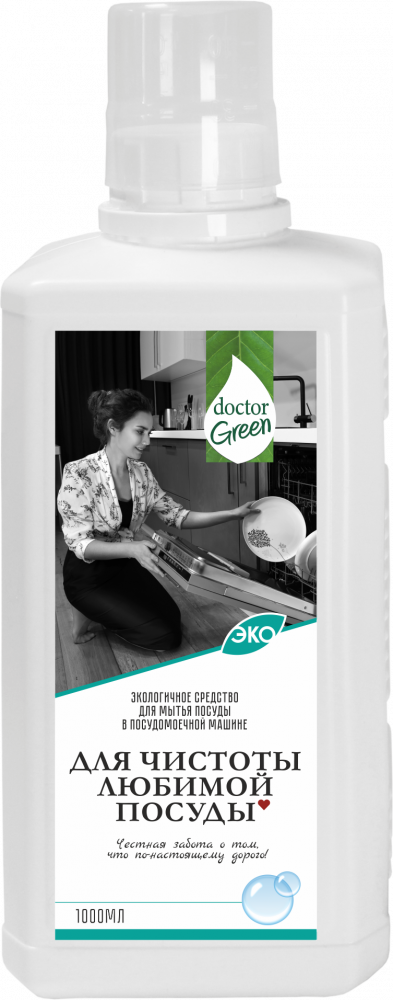 Экологичное средство для мытья посуды в посудомоечной машине Doctor Green «Для чистоты любимой посуды», 1000мл в Таразе.