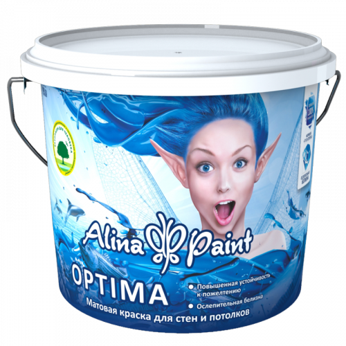 Краска акриловая ALINA PAINT Optima, 7 кг, цена - купить в интернет-магазине